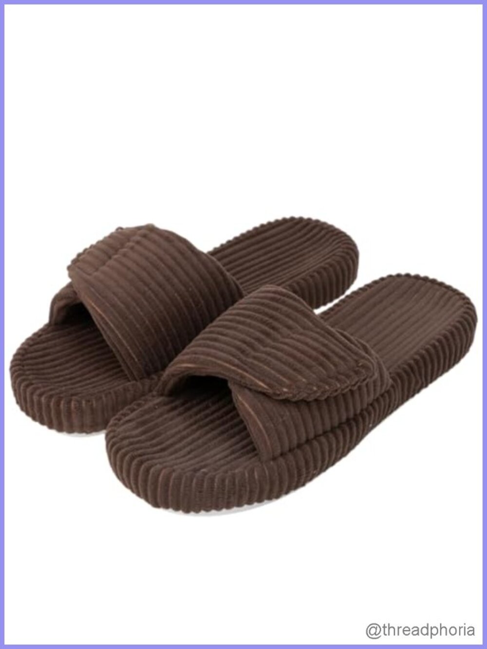 Women's Adjustable Slippers Open Toe Memory Foam Corduroy Non-Slip Bedroom Shoes